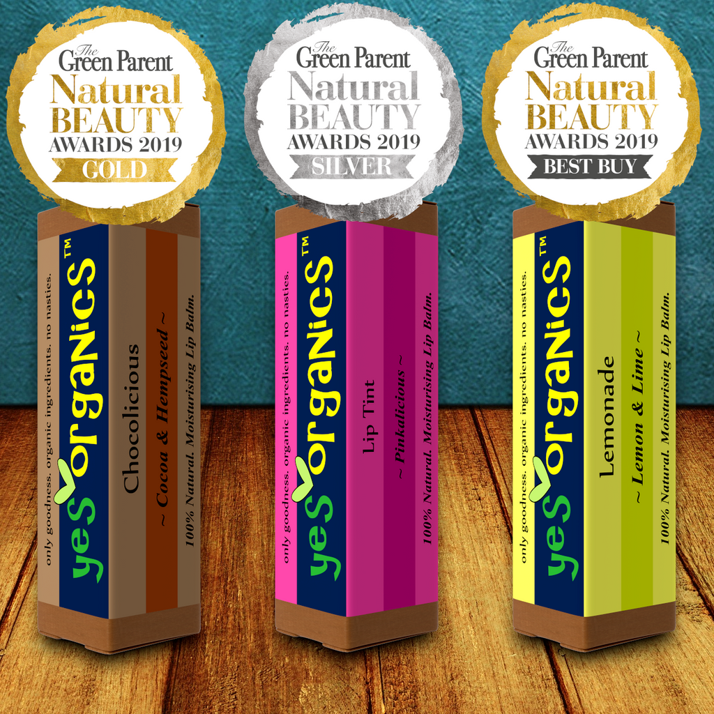 Yes Organics WINS Best Lip Balm Award in Green Parent Natural Beauty Awards 2019